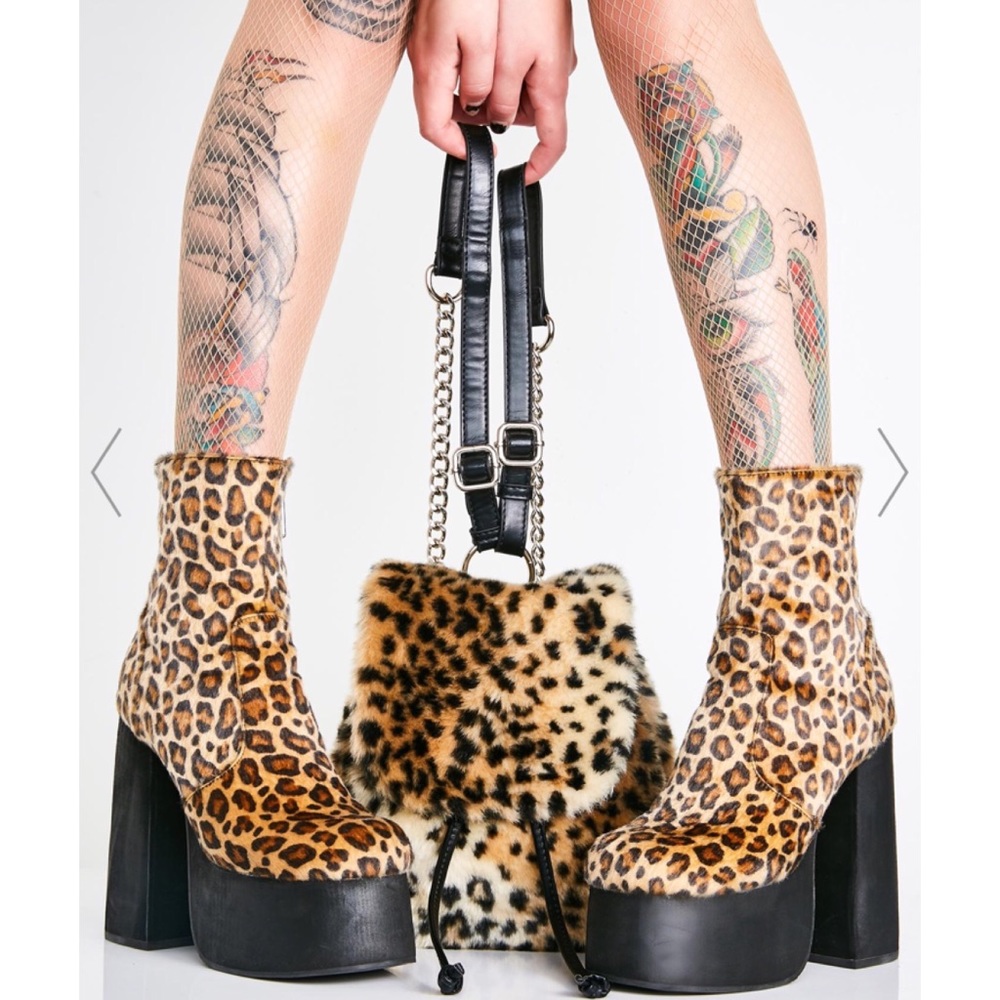 CURRENT MOOD LEOPARD PLATFORM BOOTS